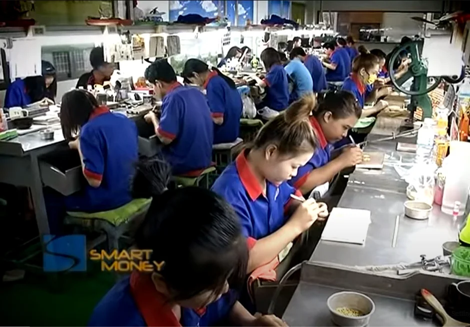 Workers at gold manufacturer